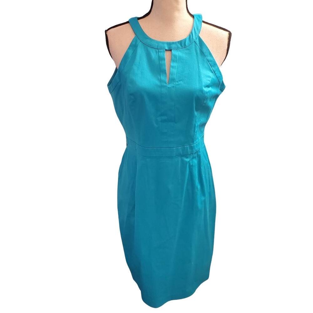 Calvin Klein Seafoam Blue Dress Sleeveless Formal Zippered Sleek Women's Size 8